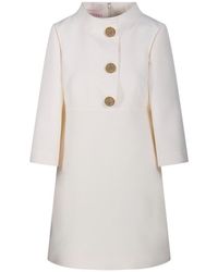 Valentino - Button Detailed Crewneck Dress - Lyst