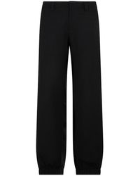 Prada - Logo Plaque Straight-Leg Trousers - Lyst