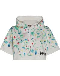 Marni - Logo Patch Cropped Hoodie - Lyst