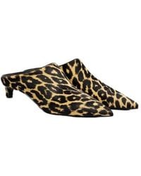 Jil Sander - Pointy Leopard-Print Calf Hair Mules - Lyst