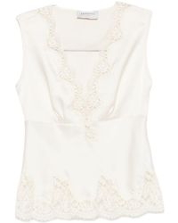 ERMANNO FIRENZE - Lace-Detail Tank Top - Lyst