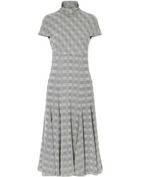 Emilia Wickstead - Thea Prince Of Wales Checked Woven Turtleneck Midi Dress - Lyst