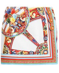 Dolce & Gabbana - Carretto-Printed Mini Skirt - Lyst