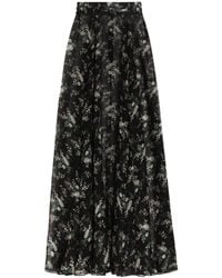 Dolce & Gabbana - Silk Chiffon Floral Maxi Skirt - Lyst
