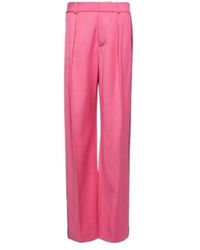 Area - Embellished Wool Wide-Leg Pants - Lyst