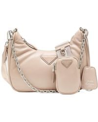 Prada - Logo Plaque Chain-Linked Shoulder Bag - Lyst