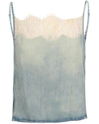DIESEL - De-Mery-S Lace-Trim Denim Top - Lyst