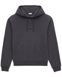 Saint Laurent - Logo Embroidered Drawstring Hoodie - Lyst