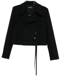 Ann Demeulemeester - Double Breasted Strap Detailed Jacket - Lyst