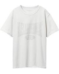 T By Alexander Wang - Distressed Logo Printed Dirty Effect T-Shirt - Lyst