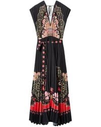 La DoubleJ - Accordion Floral-Print Maxi Dress - Lyst