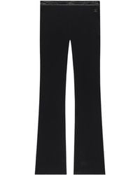 Courreges - Vinyl-Trim Ribbed-Knit Trousers - Lyst