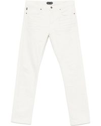 Tom Ford - Logo Patch Ripped-Detailed Jeans - Lyst