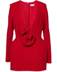 Magda Butrym - Floral-Applique Wool-Blend Minidress - Lyst
