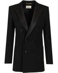 Saint Laurent - Double-Breasted Long-Sleeved Jacket - Lyst