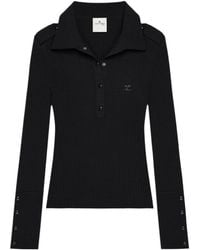 Courreges - Courrèges Ribbed Knit Polo Top - Lyst