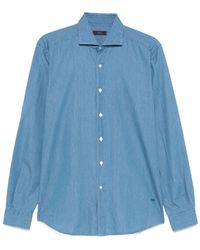 Fay - Chambray Button-Up Shirt - Lyst