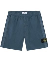 Stone Island - Loose-Wide-Leg-Fit Bermuda Shorts With Elastic Waist - Lyst