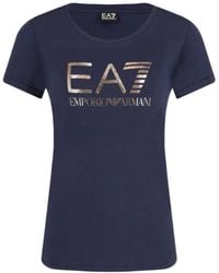 EA7 - Logo Printed T-Shirt - Lyst
