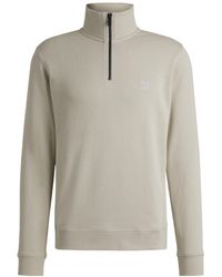 BOSS - Zip Fleece Jumper - Lyst