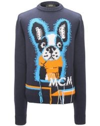 MCM - Pattern Logo Embroidered Sweater - Lyst