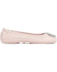 Tory Burch - Minnie Logo Embellished Ballerina Shoes - Lyst