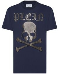 Philipp Plein - Round Neck Ss Strass Skull Bones T-Shirt - Lyst