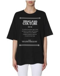 Versace Jeans Couture - T-Shirt With Round Neck And Short Sleeves - Lyst