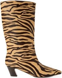 Loeffler Randall - Cleo Zebra-Print Calf Hair Knee Boots - Lyst