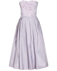 Elisabetta Franchi - Ottoman 3D Floral Embroideried Dress - Lyst