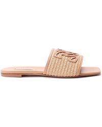 Casadei - Portofino Logo-Patch Square-Toe Slides - Lyst