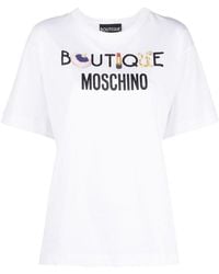 Moschino - Logo T-Shirt With Round Neck - Lyst