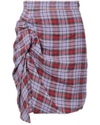 Vivienne Westwood - Panther Gathered Linen Midi Skirt - Lyst