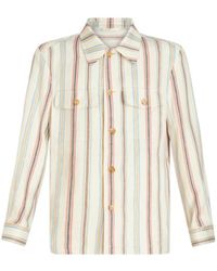 Etro - Striped Buttoned Overshirt - Lyst