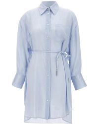 Fabiana Filippi - Tied-Waist Striped Shirt - Lyst