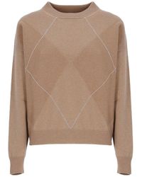 Peserico - Beaded Diamond Ribbed Jumper - Lyst
