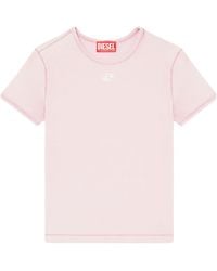 DIESEL - T-Uncutieslong-Od Metallic Oval D T-Shirt - Lyst