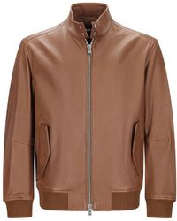 BOSS - Boss Zip-Up Leather Jacket - Lyst