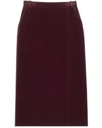 Saint Laurent - Velvet Wrap Midi Skirt - Lyst