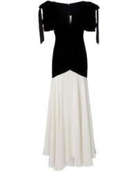 Rodarte - Bow-Detail Silk Crepe And Velvet Gown - Lyst