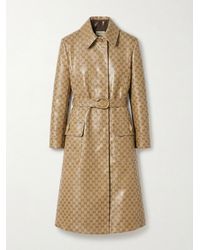 Gucci - Coated Gg Cotton Canvas Fabric Coat - Lyst