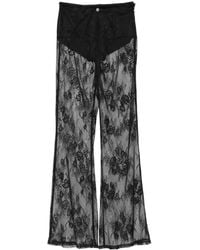 Patrizia Pepe - Lace Flared Casual Trousers - Lyst