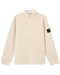 Stone Island - Comfort-Fit Polo Collar Sweatshirt With Snap Placket - Lyst