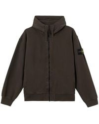 Stone Island - Logo Patch Zip-Up Hoodie - Lyst