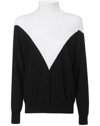 Emporio Armani - Two-Tone High Neck Jumper - Lyst