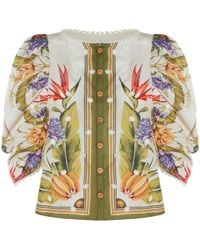 FARM Rio - Tropical Puff-Sleeve Top - Lyst