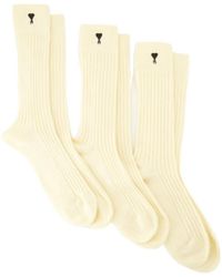 Ami Paris - Ami De Coeur Three Pack Socks - Lyst