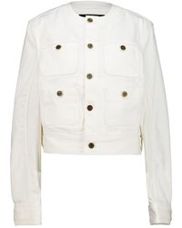 Balmain - Round Collar Button-Up Denim Jacket - Lyst