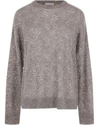 Brunello Cucinelli - Long-Sleeved Crewneck Jumper - Lyst