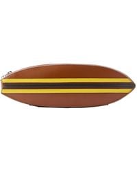STAUD - Surfboard Striped Leather Clutch - Lyst